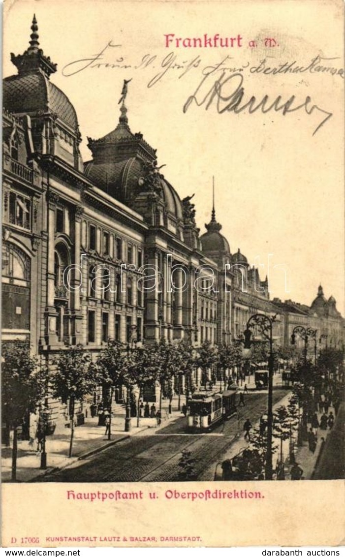 T3/T4 Frankfurt Am Main, Hauptostamt Und Oberpostdirektion / Main Post Office And The Post Directorate, Tram (wet Damage - Non Classificati