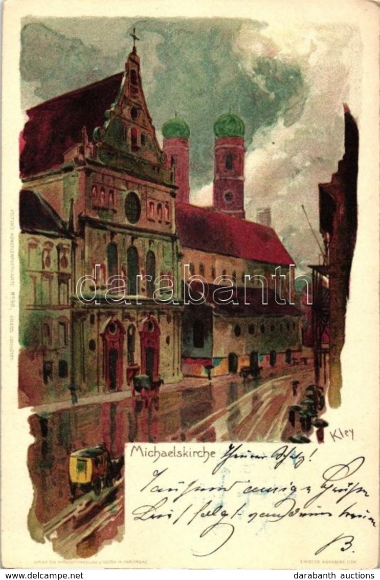 T2 1898 München, Michaelskirche / Church, Velten's Künstlerpostkarte No. 98. Litho S: Kley - Unclassified