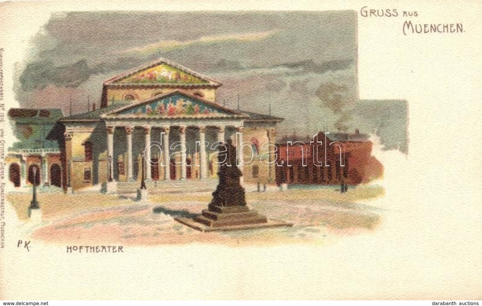 ** T2/T3 München, Hoftheater / Theatre, Kuenstlerpostkarte No. 1016. Von Ottmar Zieher, Litho S: P. Kraemer (EK) - Unclassified