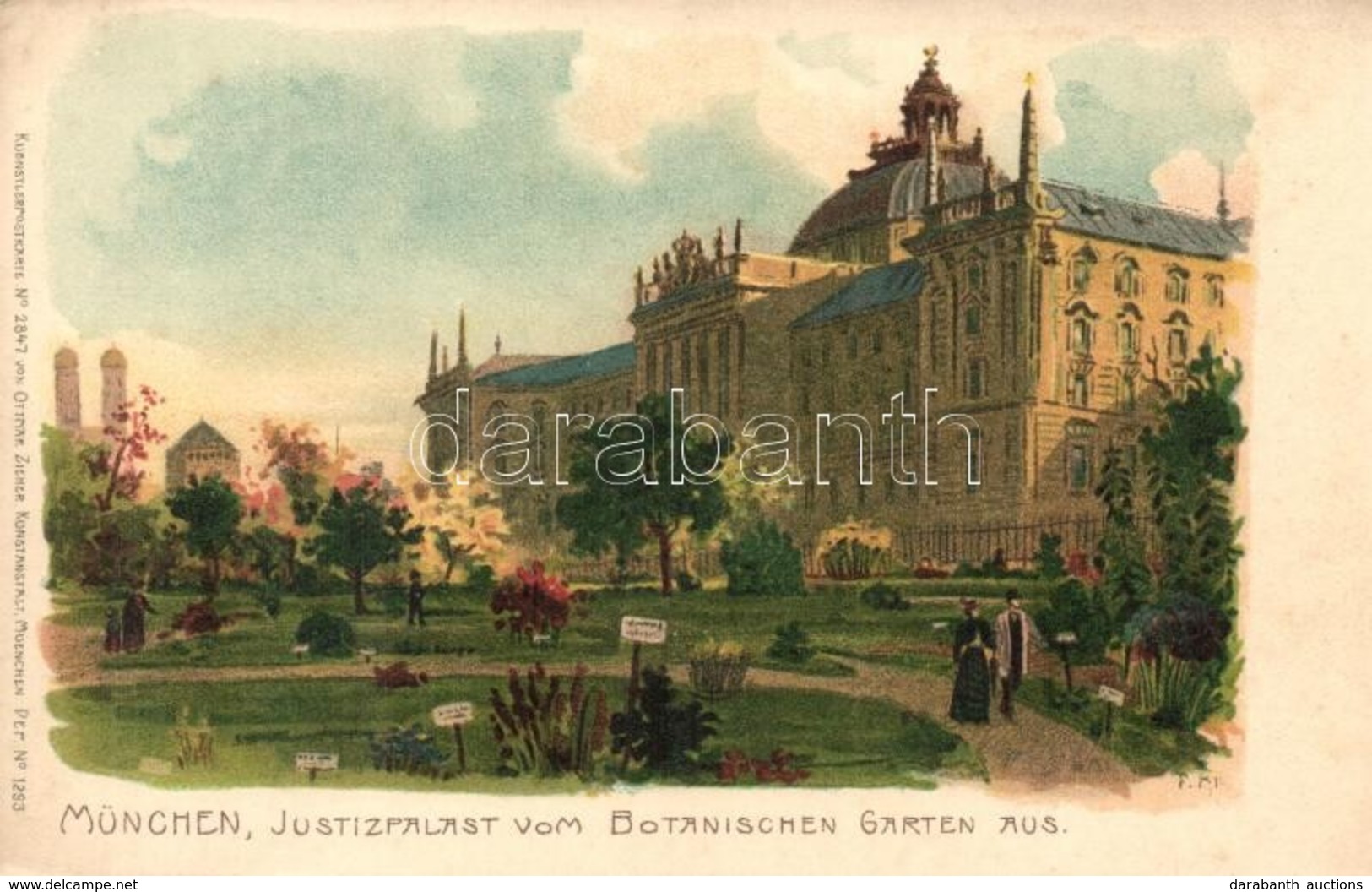 ** T2 München, Justizpalast / Palace Of Justice, Kuenstlerpostkarte No. 2847. Von Ottmar Zieher, Litho S: P. Kraemer - Unclassified