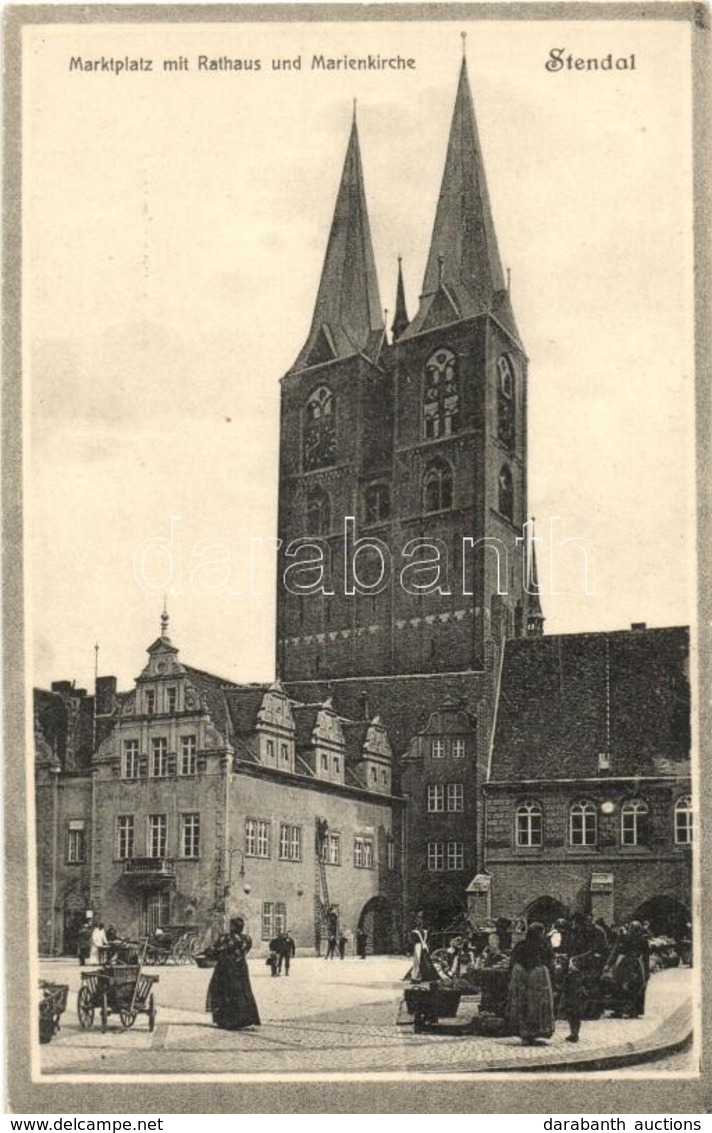 ** T1/T2 Stendal, Marktplatz, Rathaus, Marienkirche / Square, Town Hall, Church, Market - Unclassified