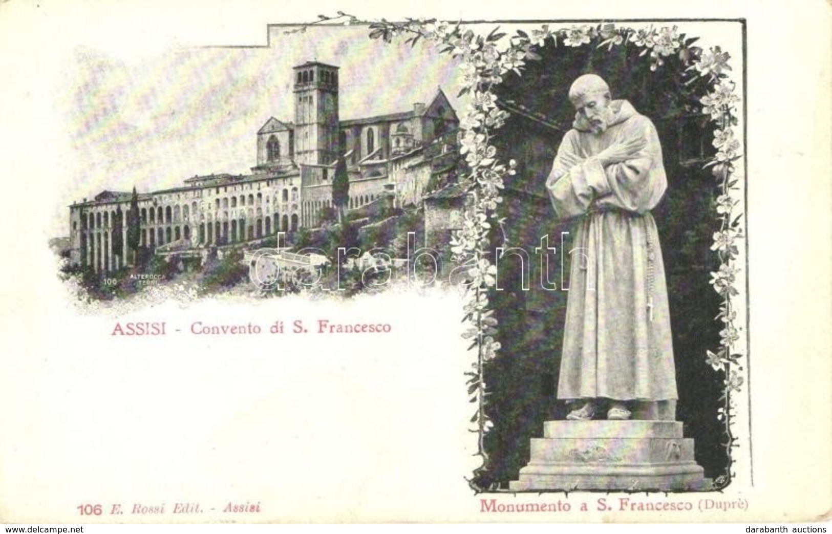 ** T2 Assisi, Convento Di S. Francesco, Monumento A S. Francesco / Convent And Statue, Floral - Unclassified