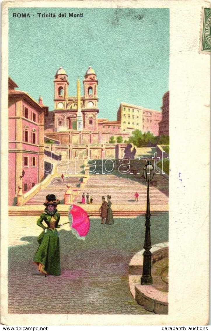 T2/T3 Rome, Roma; Trinita Dei Monti, Litho (EK) - Unclassified