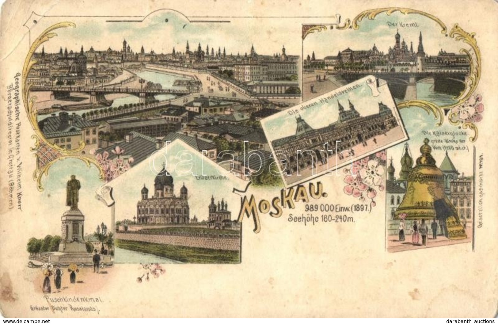 * T3 Moscow, Moskau, Moscou; Erlöserkirche, Der Kreml, Puschkin-Denkmal, Die Oberen Handelsreihen, Die Kaiserglocke / Ca - Unclassified