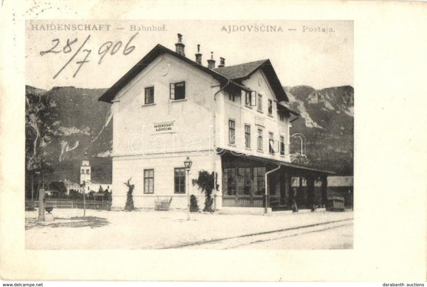 T2 1906 Ajdovscina, Haidenschaft; Postaja / Bahnhof / Railway Station - Unclassified
