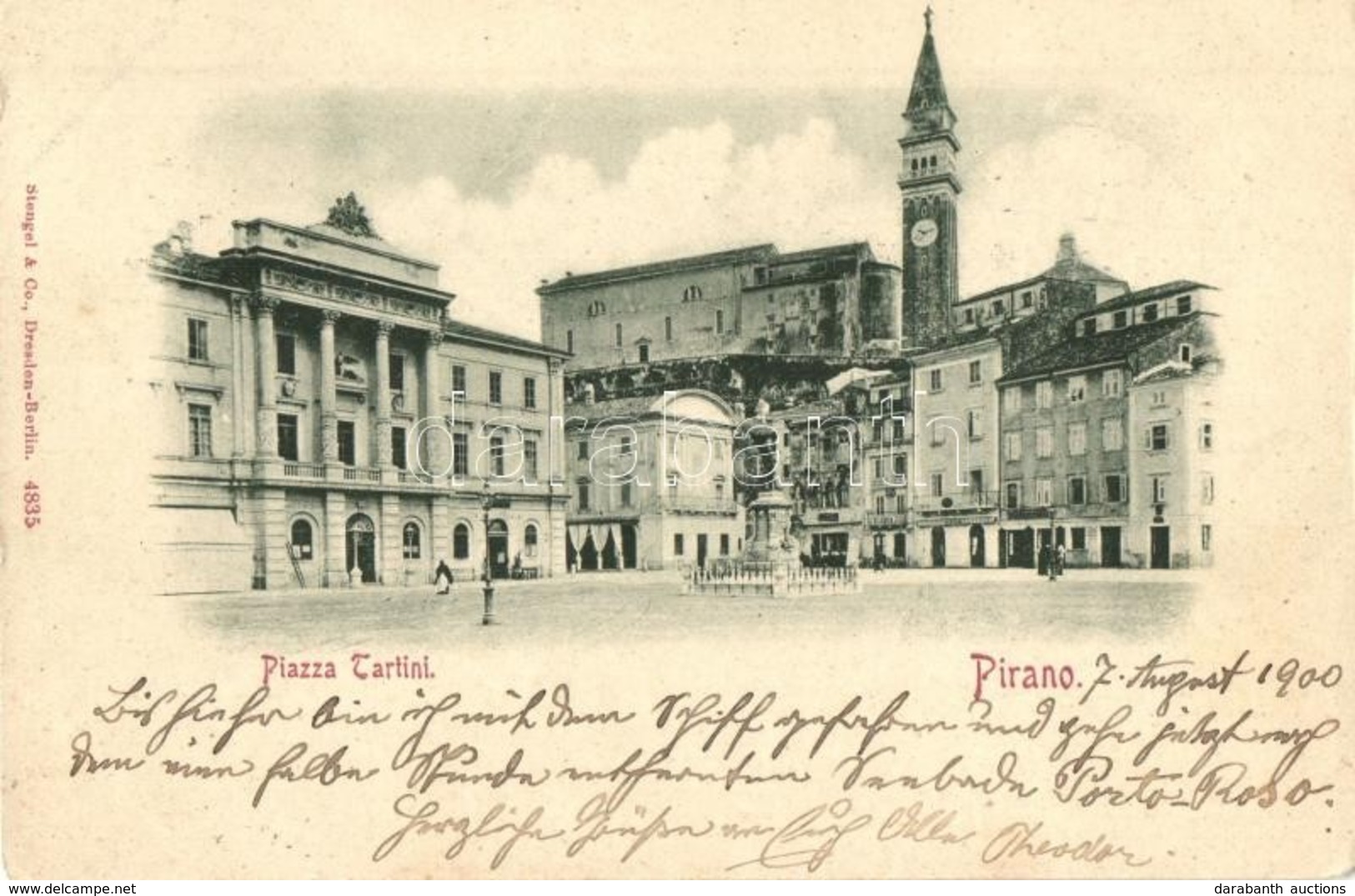 T2 1900 Piran, Pirano; Piazza Tartini / Square - Non Classés