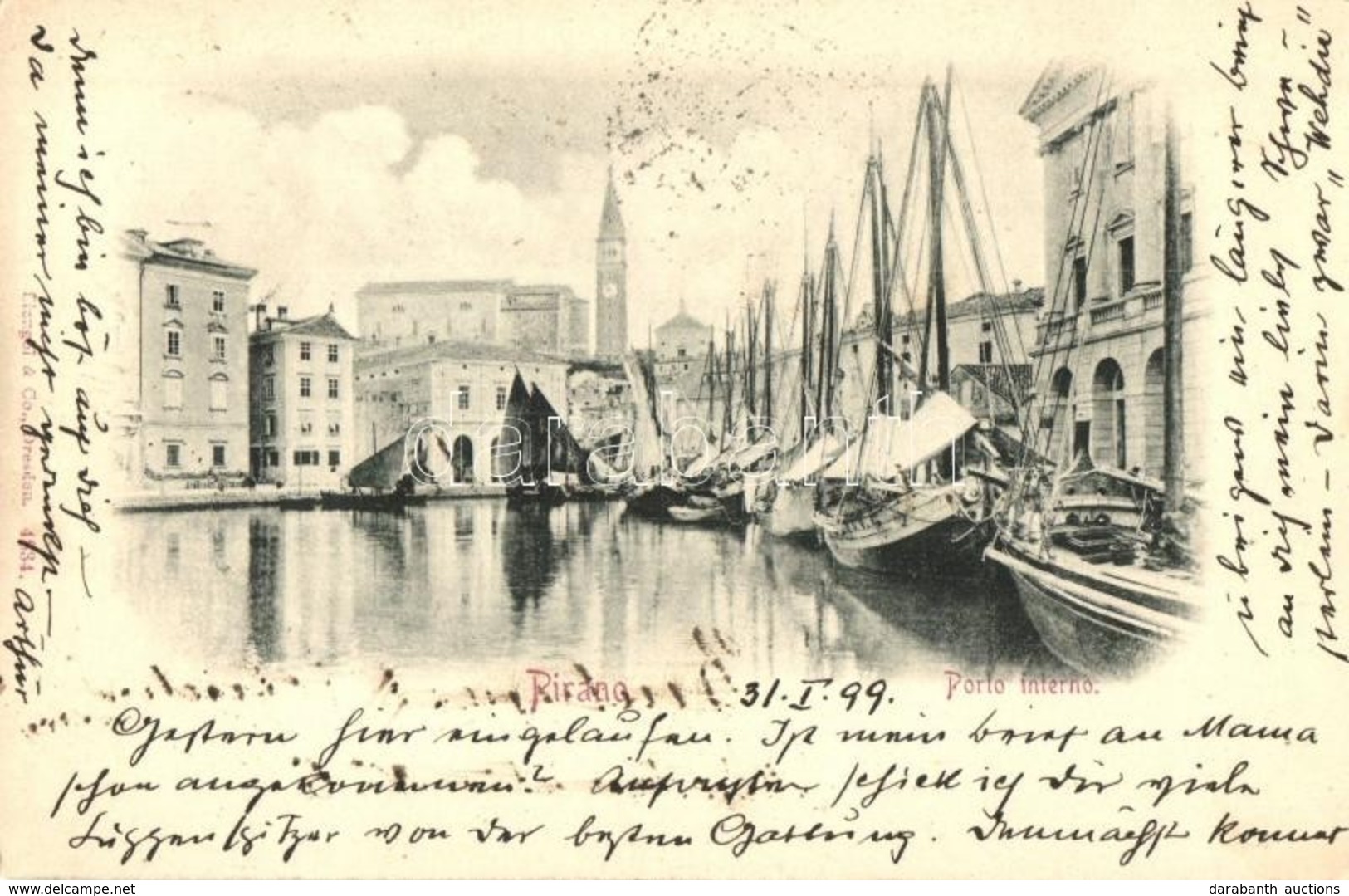 T2 1899 Piran, Pirano; Porto Interno / Port With Ships - Ohne Zuordnung