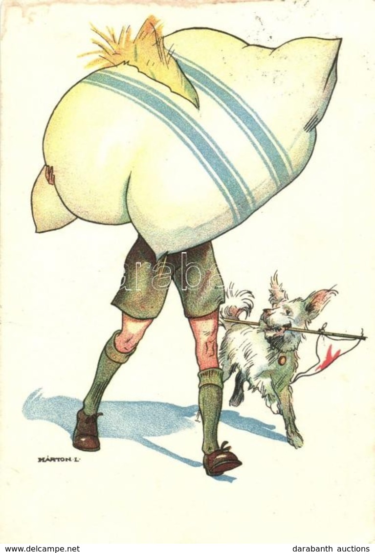 T2/T3 Magyar Cserkészszövetség Kiadása / Hungarian Scout Art Postcard With Dog S: Márton L. + '1933 Gödöllő IV. Jamboree - Non Classés