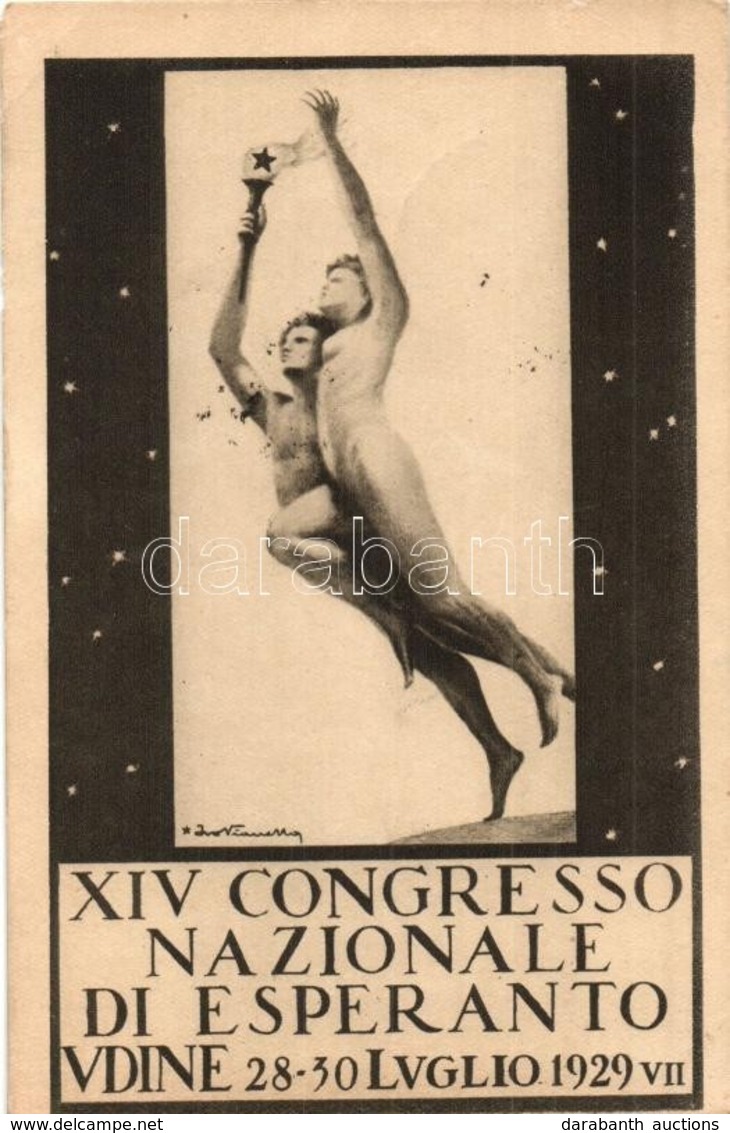 T2/T3 1929 XIV Congresso Nazionale Di Esperanto Vdine 28-30 Luglio / 14th National Esperanto Congress In Udine. Artist S - Unclassified