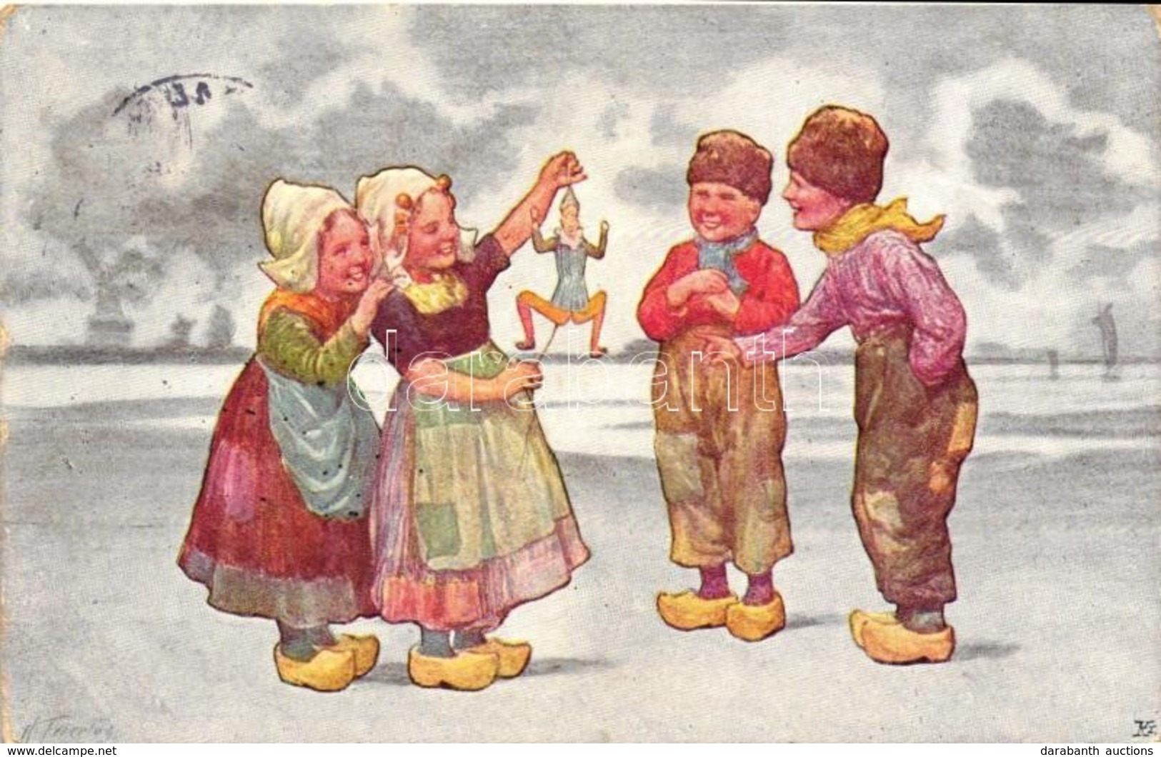 T3 Dutch Children With A Doll, Folklore B.K.W.I. 496-4 (EB) - Ohne Zuordnung