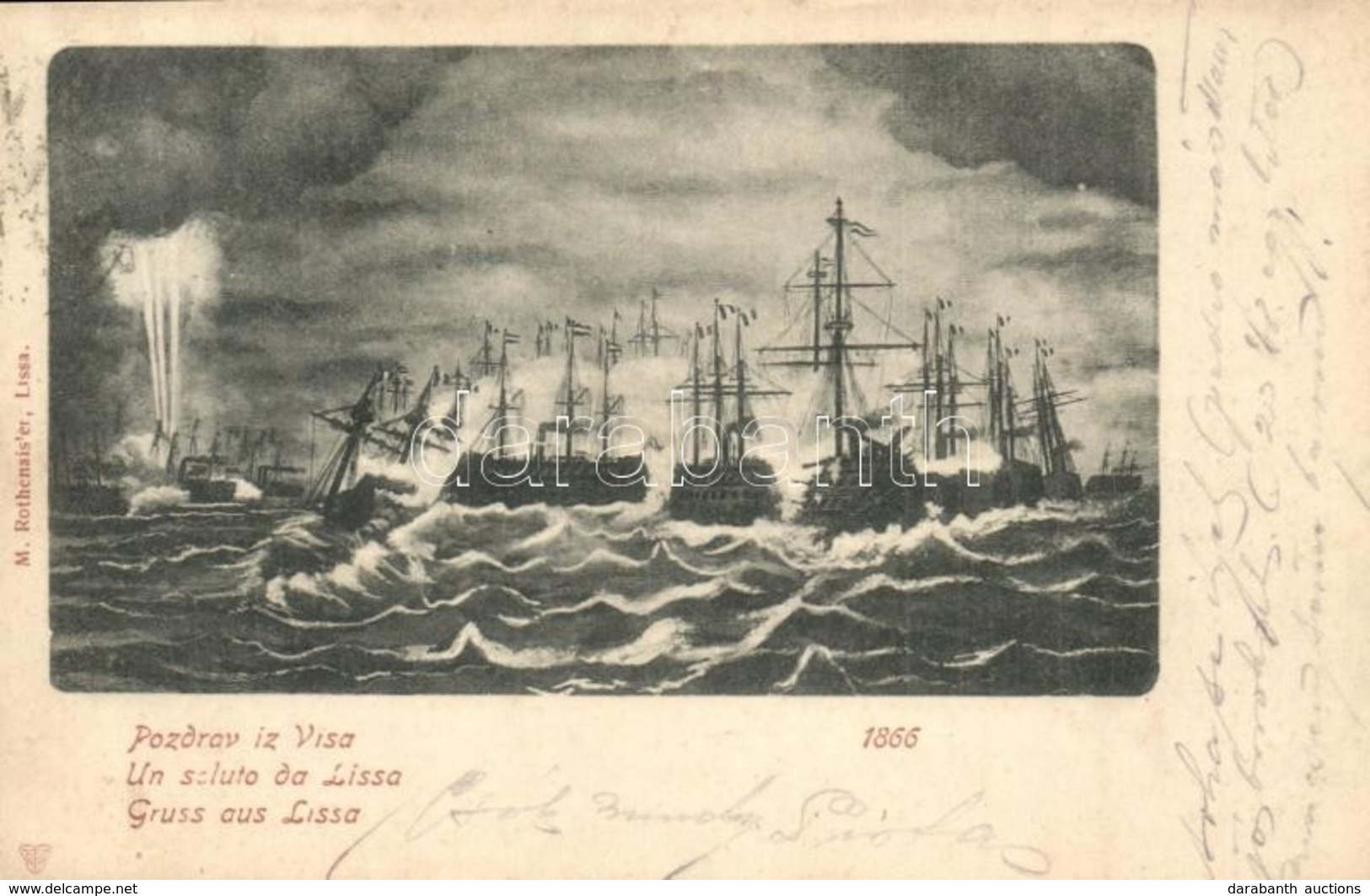T2/T3 1866 Lissa-i Tengeri ütközet / Naval Battle Of Vis In 1866 (kissé ázott Sarok / Slightly Wet Corner) - Non Classés