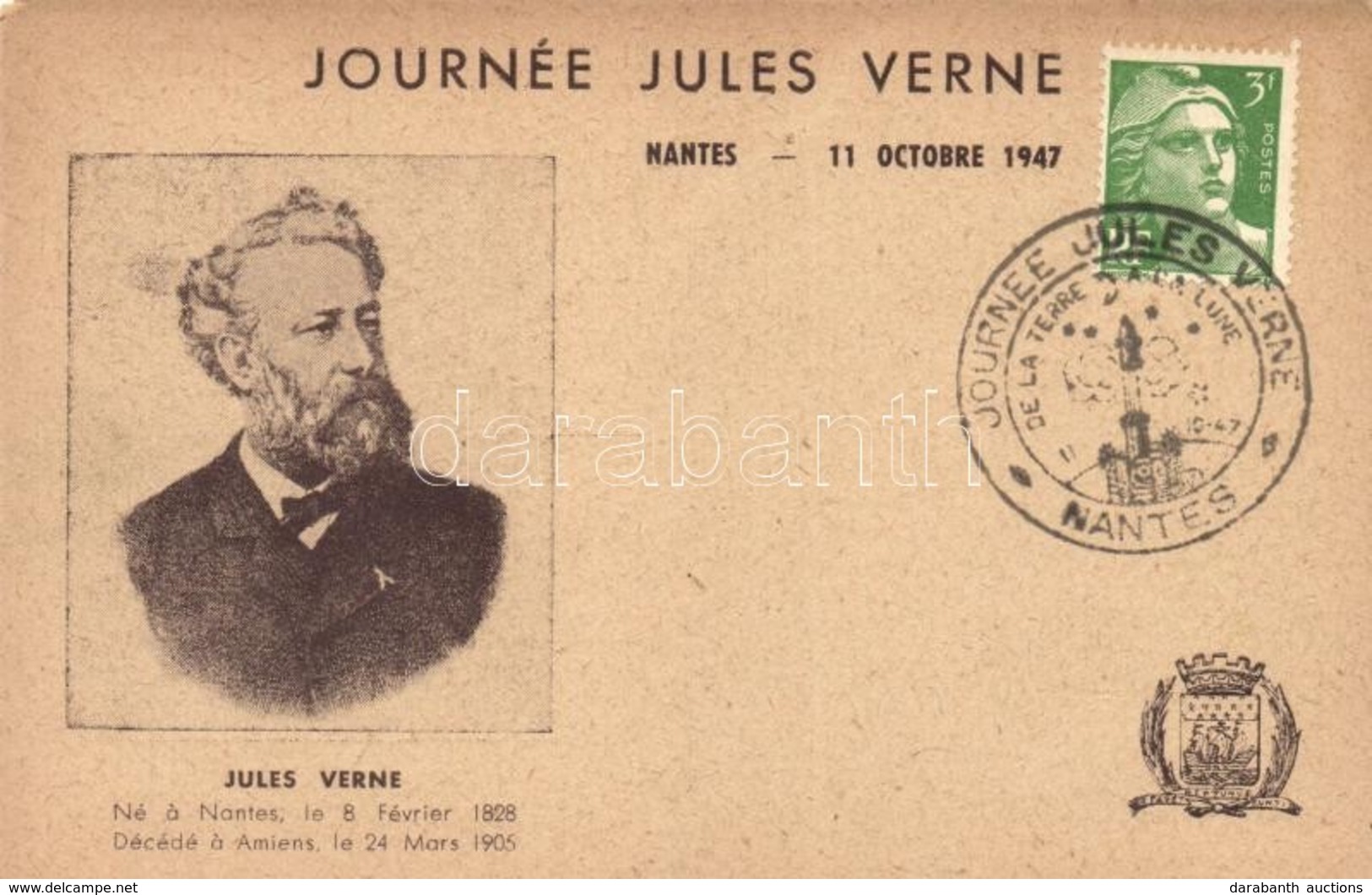 * T4 Journée Jules Verne, Obituary Card So. Stpl (EM) - Non Classés