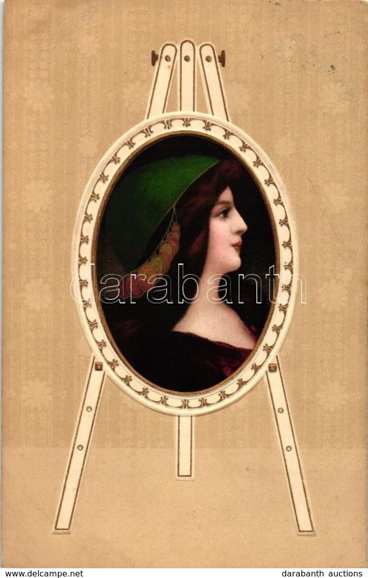 T2 Lady, Easel, Emb. Litho - Unclassified