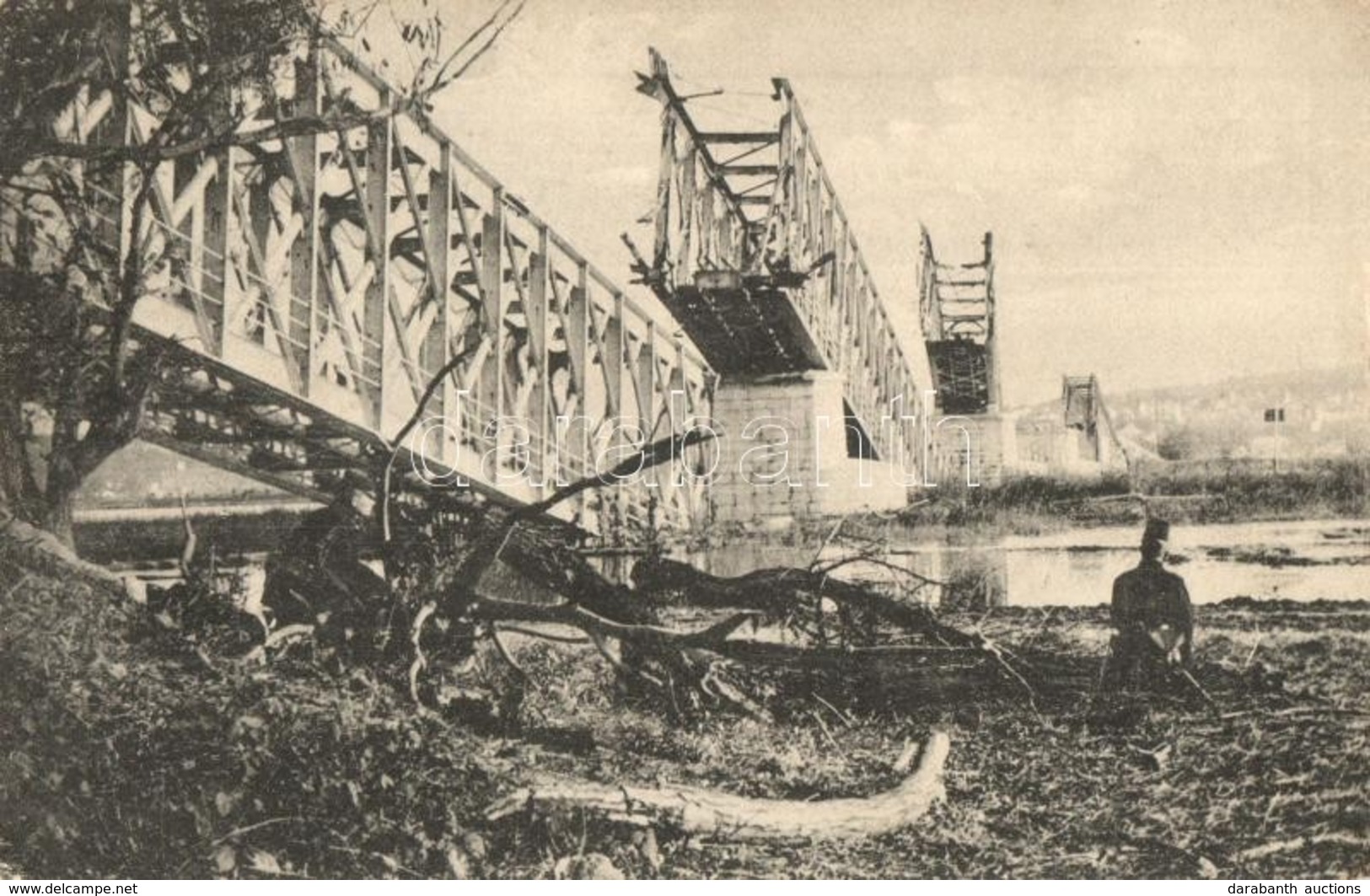 ** T3 Die Eisenbahnbrücke Semlin-Belgrad. Die Aufstrebenden Teile Werden Durch Meisterhafte Leistung Der österr-ung. Eis - Sin Clasificación