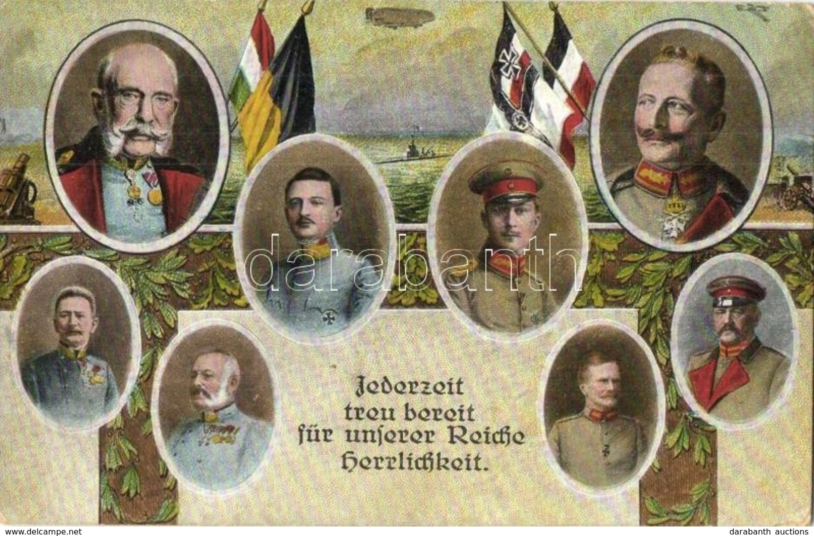 T2/T3 Jederzeit Treu Bereit Für Unserer Reiche Herrlichkeit / WWI K.u.k. Military Art Postcard, Franz Joseph, Wilhelm II - Sin Clasificación