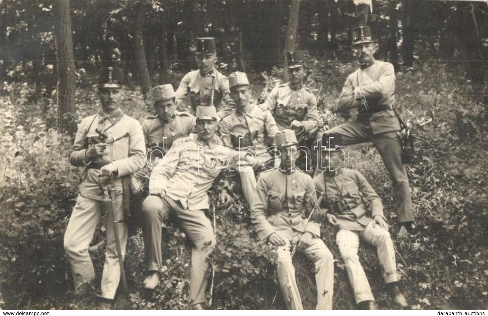 T2/T3 Osztrák-magyar Katonatisztek Csoportképe / Austro-Hungarian K.u.K. Soldiers, With Officers, Military Group Photo ( - Sin Clasificación