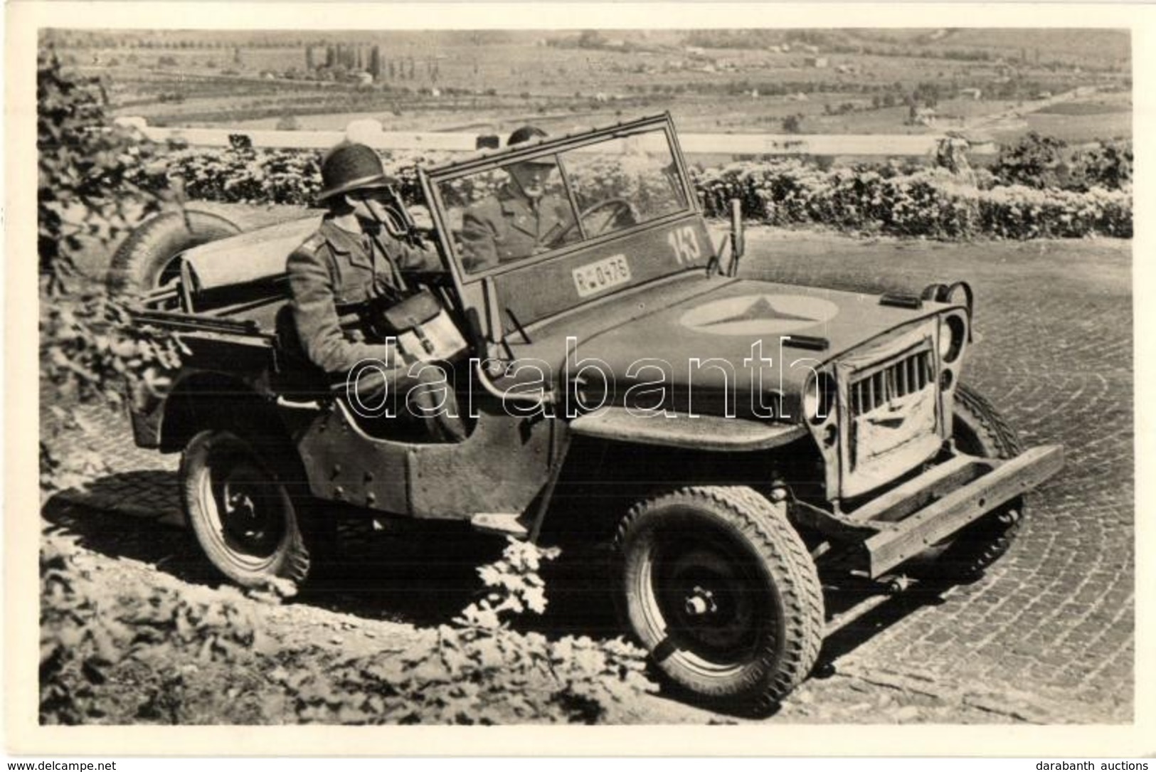 T2 1948 Közlekedésrendészeti Járőr, Willys Jeep, Rendőrségi Emléklap Bizottság, Belügyminisztérium Kiadása / Hungarian P - Non Classificati