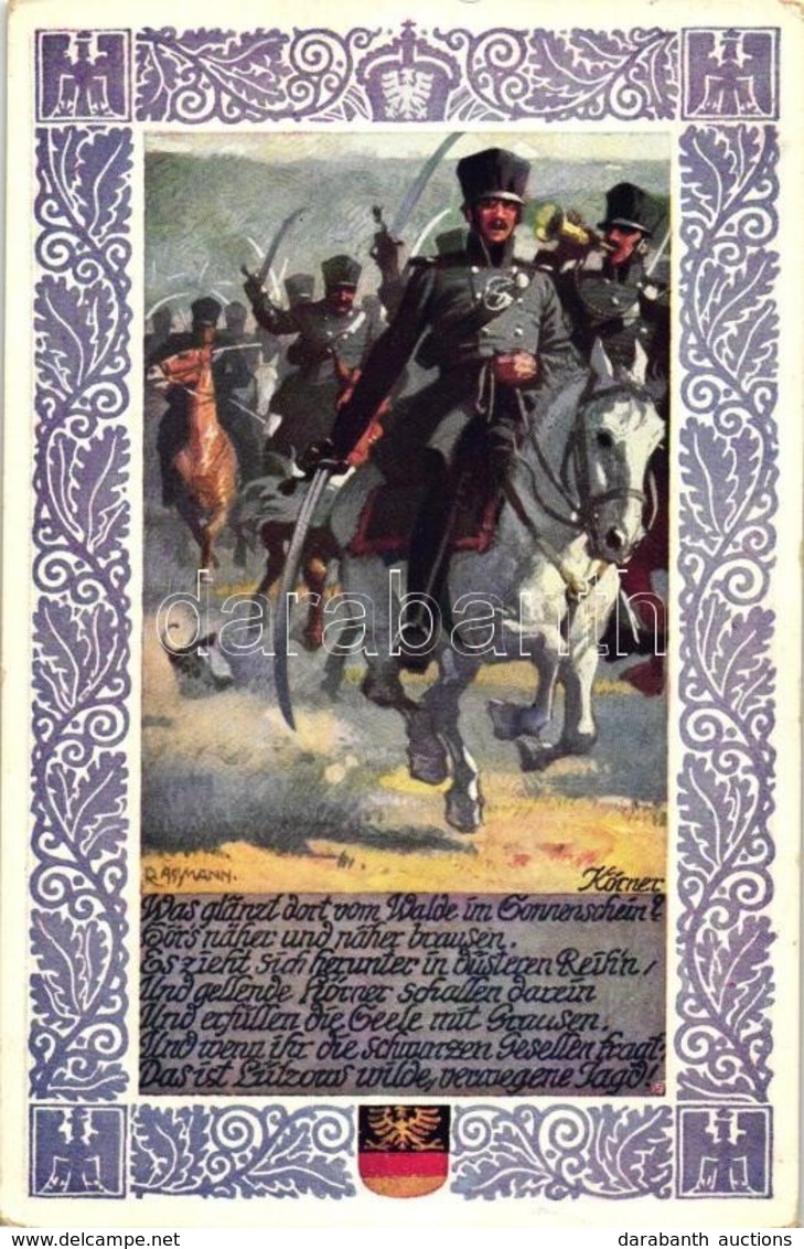 * T2/T3 Körner, Aus Leyer Und Schwert / German Military Art Postcard, Vereines Südmark Karte Nr. 178. S: R. Assmann - Sin Clasificación
