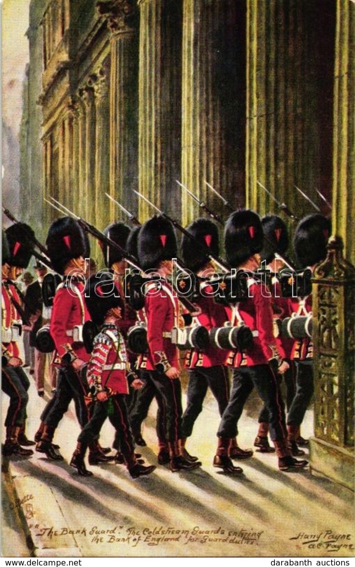 ** T1 The Bank Guard, Coldstream Guards; Raphael Tuck & Sons Oilette 'Military In London' Series III. 9081. S: Harry Pay - Sin Clasificación