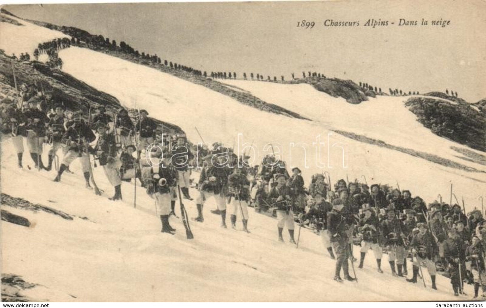 T2 Chasseurs Alpins, Dans La Neige / French Alpine Hunters In The Snow - Unclassified