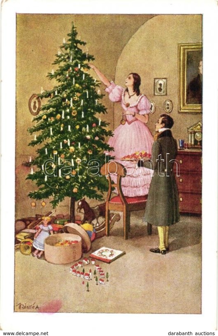 * T2 Christmas Art Postcard.  Rigler József Ede 4230. S: Biczó - Sin Clasificación