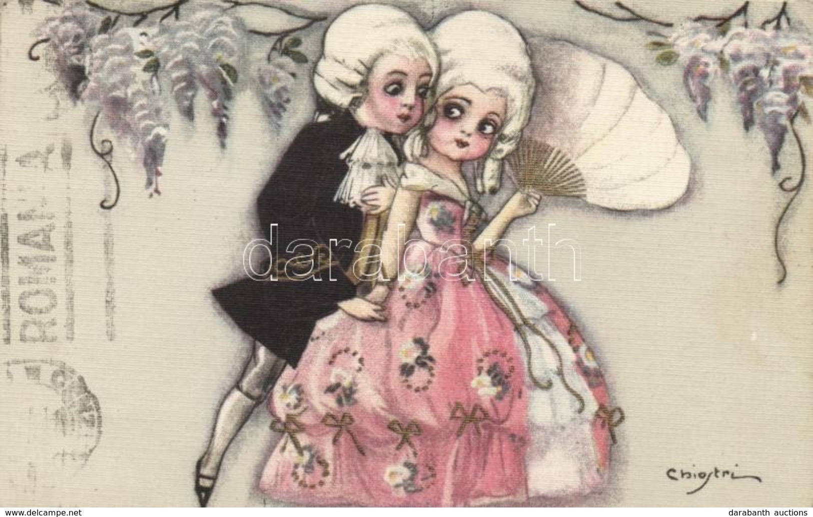 T2 Italian Art Postcard. Baroque Children Couple. Ballerini & Fratini 176. S: Chiostri - Non Classificati