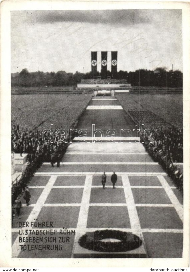 T2/T3 1933 Reichsparteitag Nürnberg. Der Führer Und Stabschef Röhm Begeben Sich Zur Totenehrung / Adolf Hitler, Ernst Rö - Non Classificati