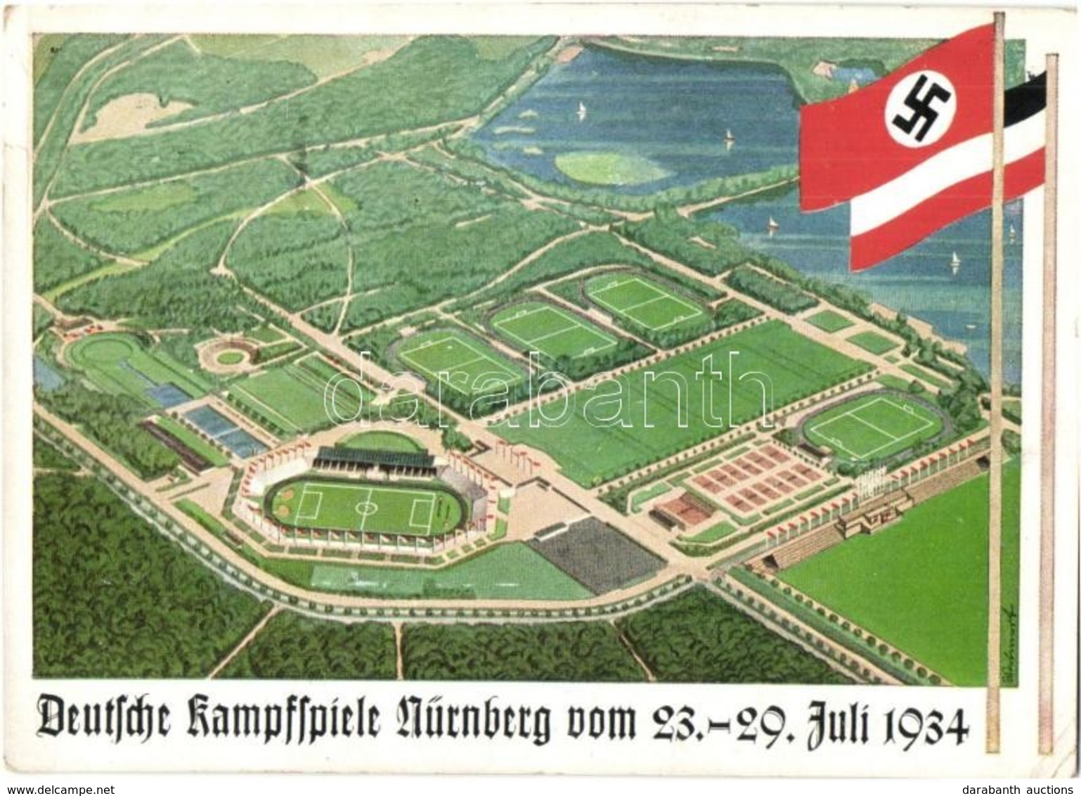 T2/T3 1934 Deutsche Kampfspiele Nürnberg Vom 23.-29. Juli. Gesamtansicht Des Stadions / German Combat Games (national Mu - Sin Clasificación