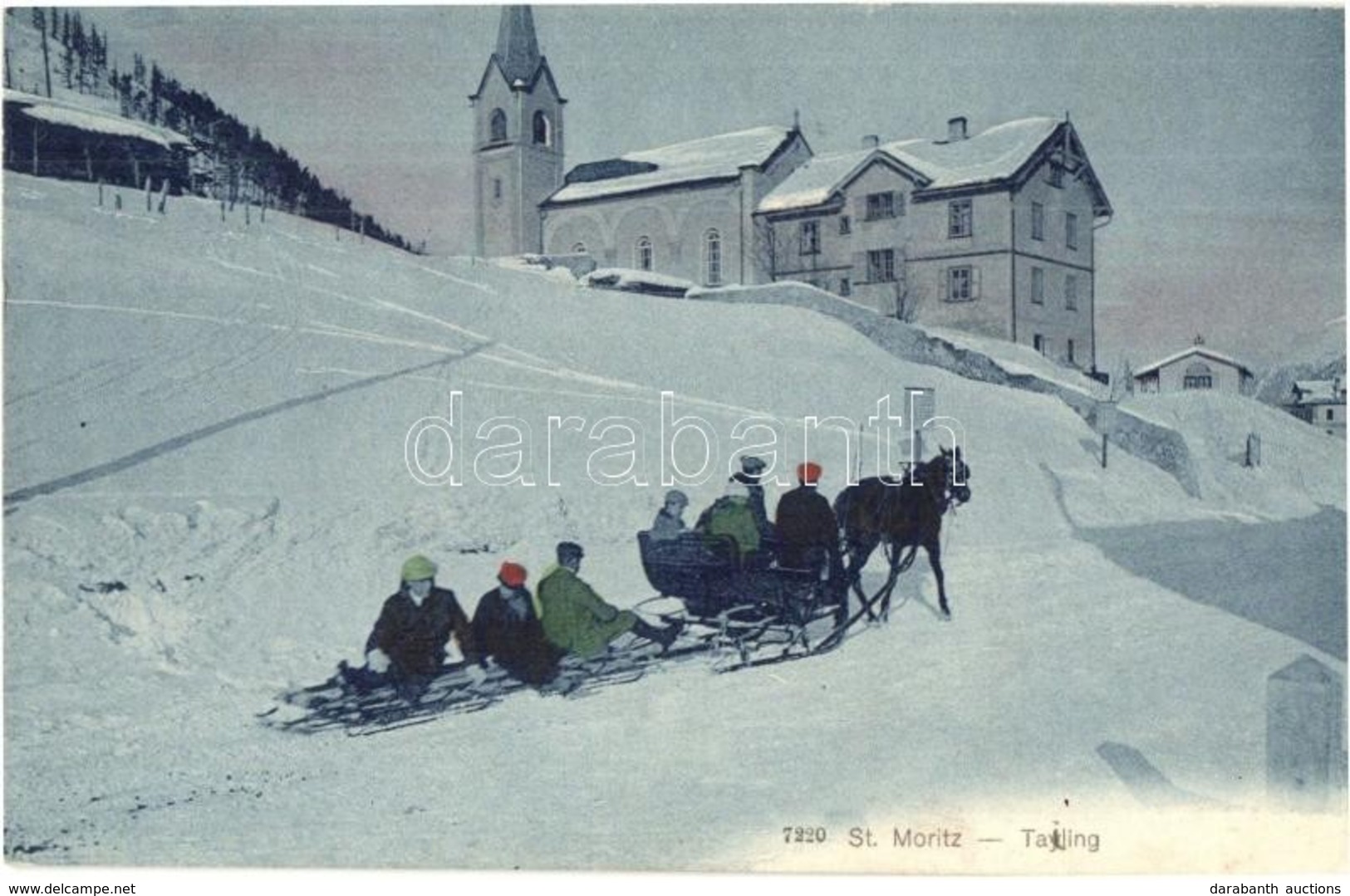 T2/T3 1909 Sport D'hiver / Wintersport / Winter Sport, Horse-drawn Sleigh In St. Moritz, Sledding People. Wehrli A.-G. 7 - Ohne Zuordnung