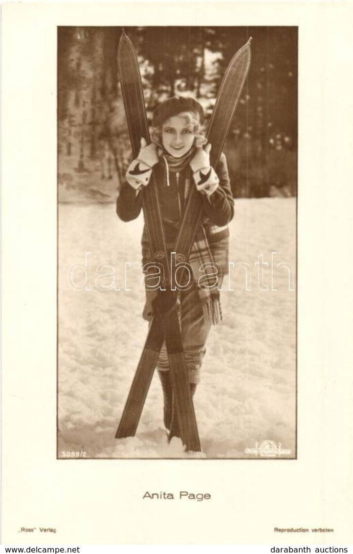 ** T1 Anita Page, American Film Actress With Ski Sports Equipment. Ross Verlag 5099/2. - Non Classificati