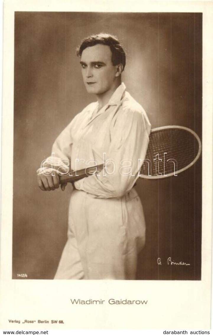 ** 2 Db Régi Színész Motívumlap Teniszütővel / 2 Pre-1945 Actor And Actress Motive Cards With Tennis Rackets And Sports  - Non Classificati