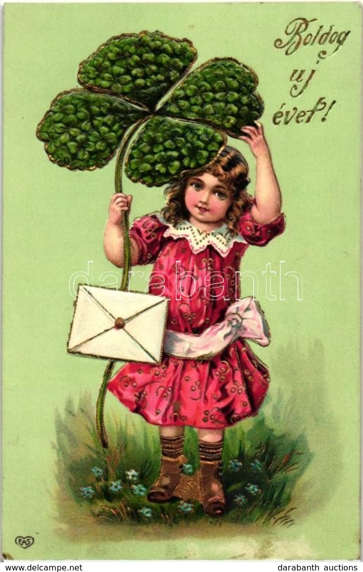 T2 New Year, Girl With Clover, E.A.S.  Emb. Litho - Sin Clasificación
