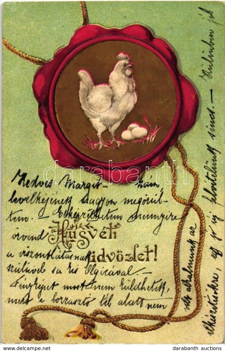 T2 Easter, Rooster, Seal, Golden Emb. Litho - Ohne Zuordnung