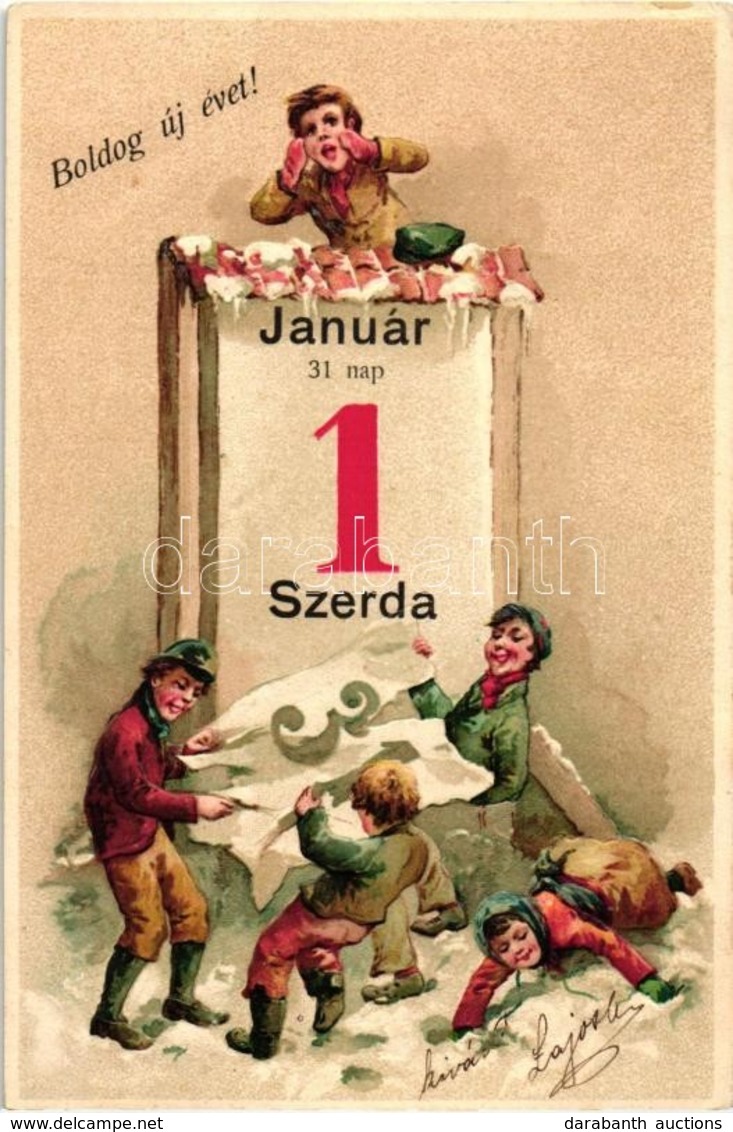 * T2/T3 New Year, Children Emb. Litho (Rb) - Non Classés