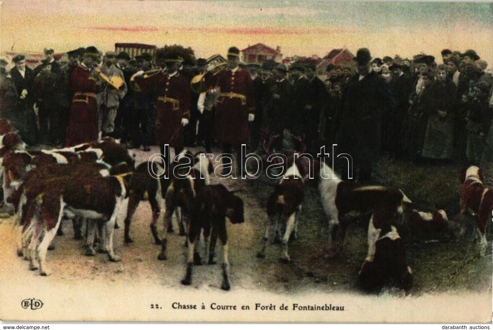 T2/T3 'Chasse á Courre En Forét De Fontainebleau' / Hunters With Hunting Dogs (EK) - Sin Clasificación