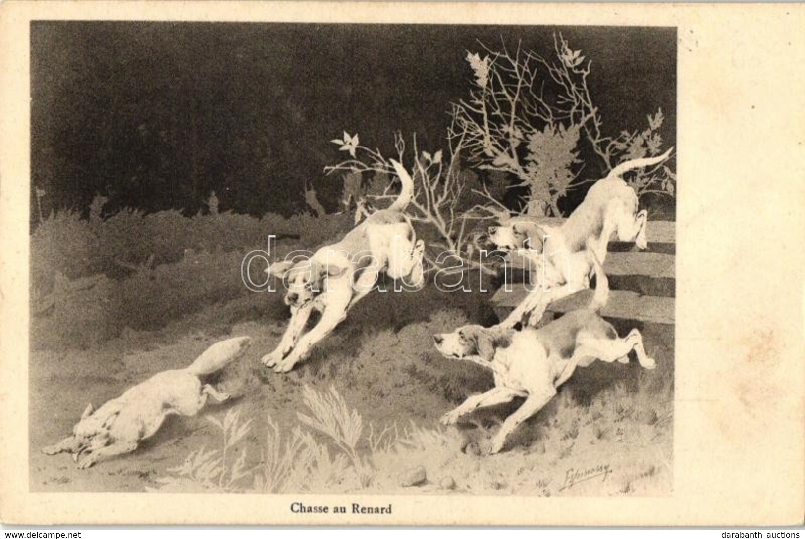 ** T2 'Chasse Au Renard' / Dogs Chasing Fox, Hunting - Ohne Zuordnung