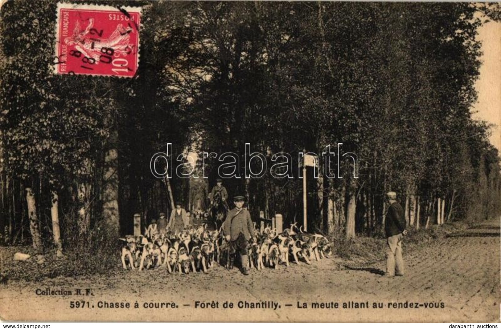 T2 Chasse A Courre, Foret De Chantilly, La Meure Allant Au Rendez-vous / Hunting Dogs, Hunters - Unclassified
