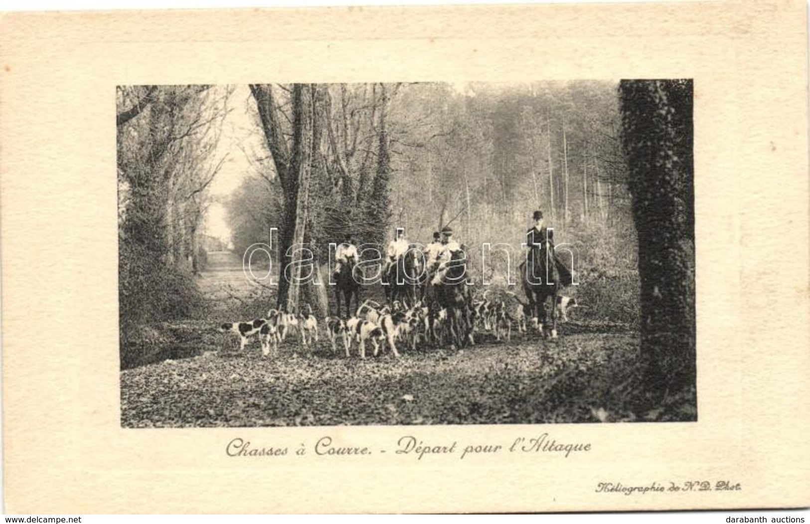 ** T2/T3 'Chasses á Courre - Départ Pour L'Attaque' / Hunters On Horses, Hunting Dogs, Depart For The Attack (EK) - Ohne Zuordnung
