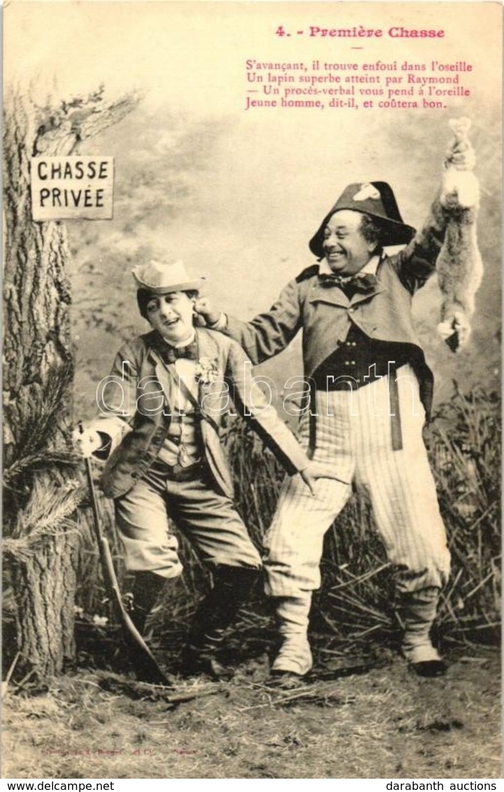 ** Premiere Chasse / Hunting Postcard Series - 4 Old Postcards - Non Classés