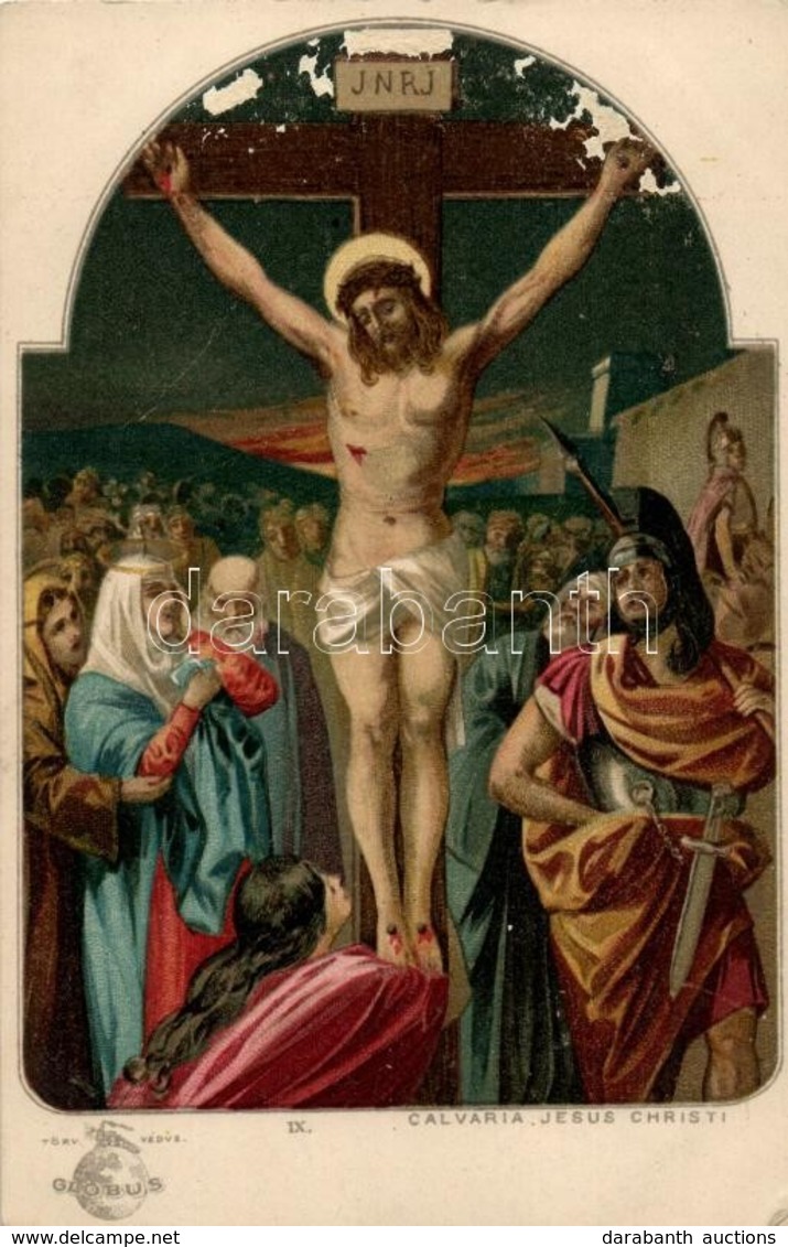 ** T2/T3 INRI, IX. Calvaria, Jesus Christ!, Globus Litho (gluemark) - Unclassified