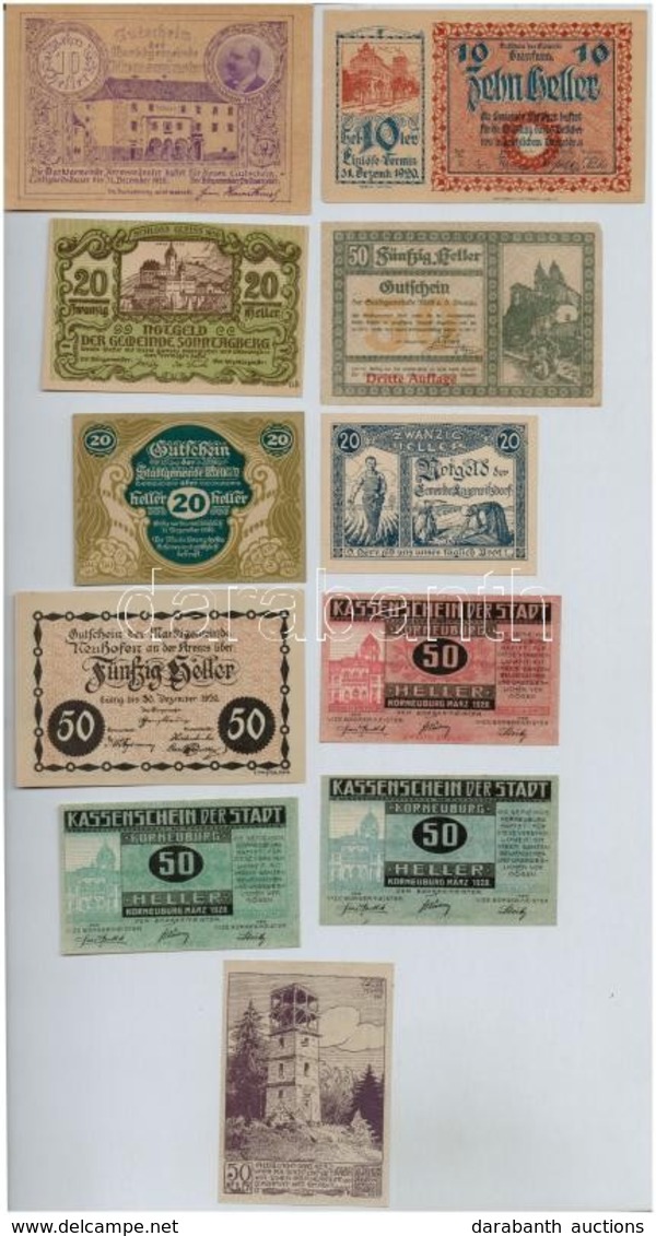 Ausztria 1920. 11db-os Vegyes Szükségpénz Tétel T:I-,II
Austria 1920. 11pcs Of Necessity Notes C:AU,XF - Sin Clasificación