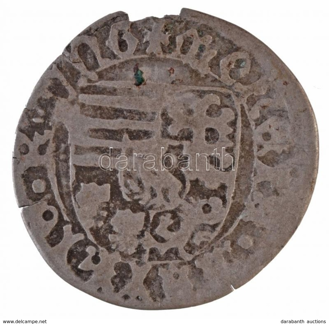 1468-1470. Denár Ag 'I. Mátyás' (0,36g) T:2- Ph.,patina
Hungary 1468-1470. Denar Ag 'Matthias I' (0,36g) C:VF Edge Error - Unclassified