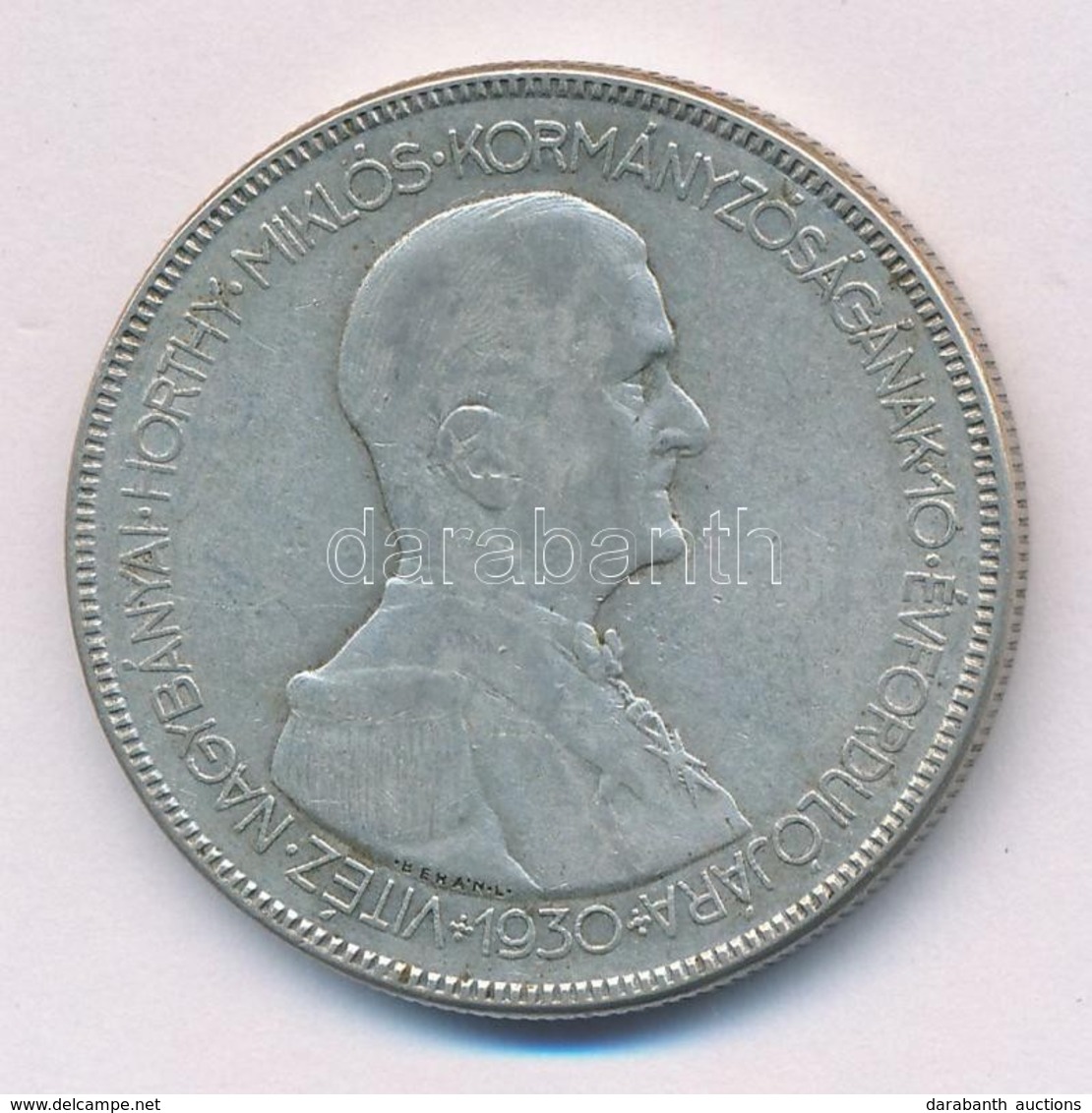 1930. 5P Ag 'Horthy Jobbra' T:2-,3  
Adamo P8 - Ohne Zuordnung