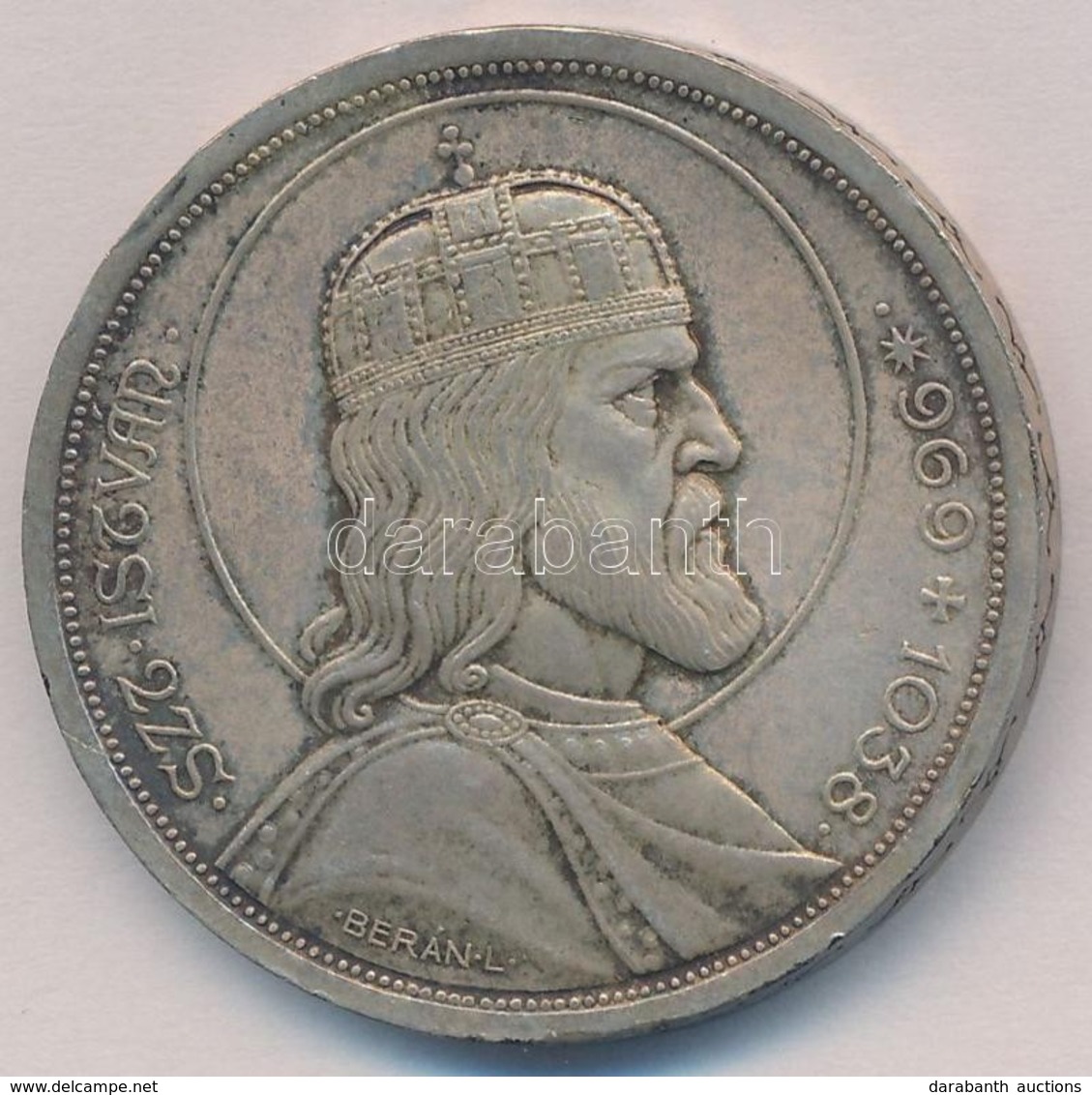 1938. 5P Ag 'Szent István' T:2 Patina 
Adamo P8.1 - Non Classés