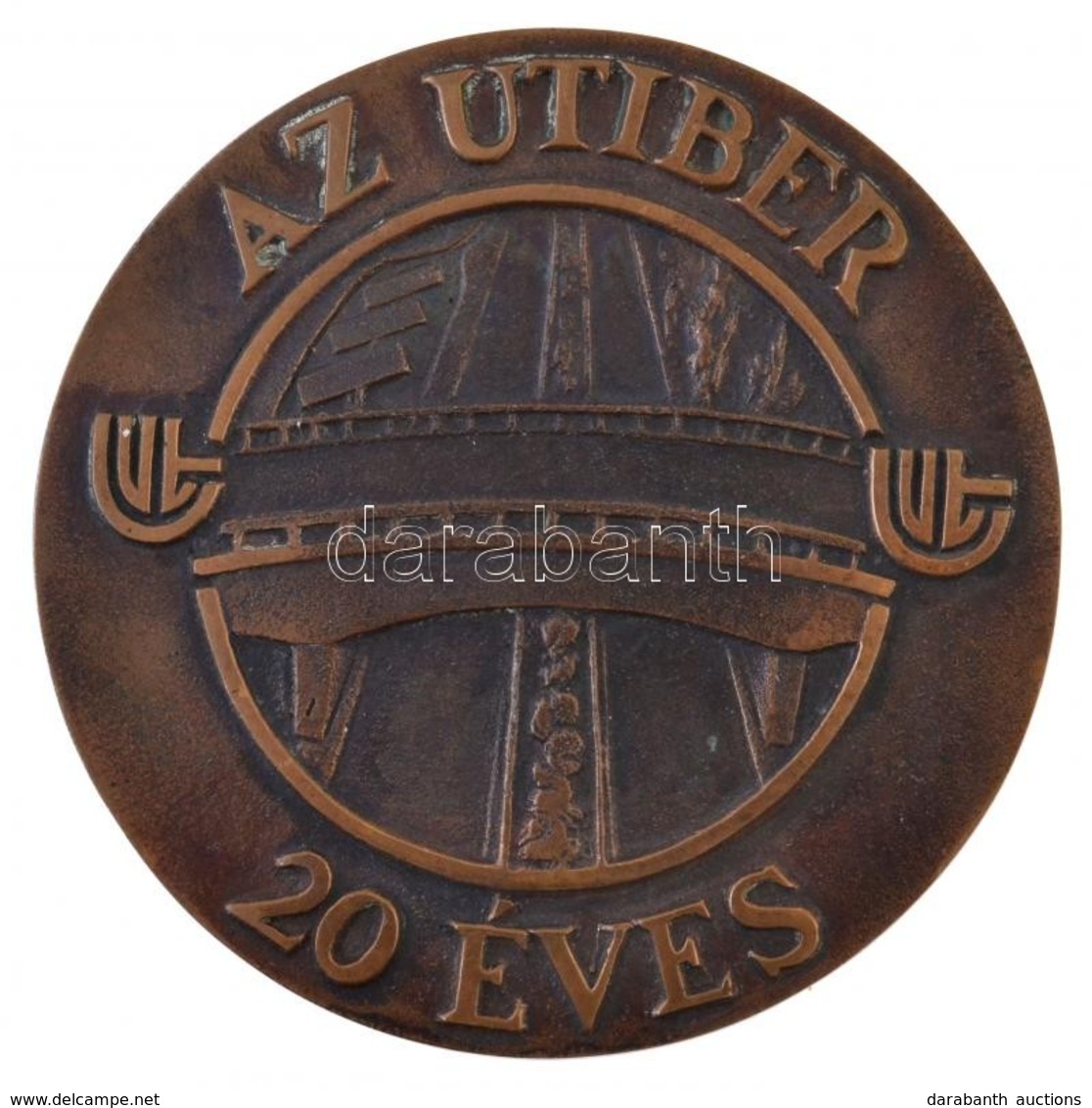 1991(?) 'Az UTIBER 20 éves / Kutassy Péter' Br Plakett (97mm) T:2 Kis Patina - Sin Clasificación