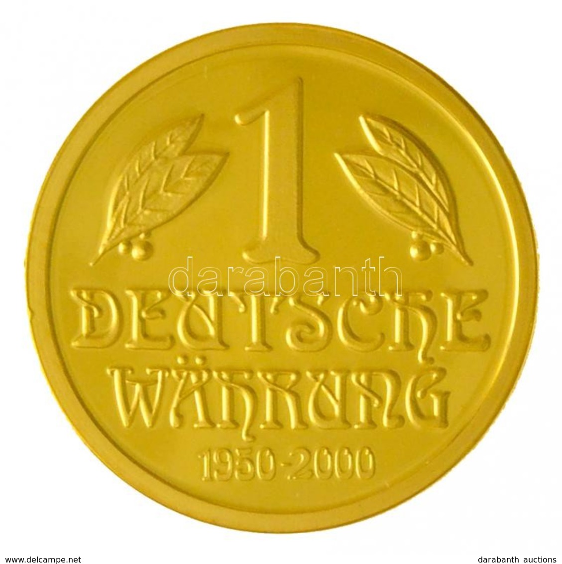 Németország 2000. '50 éves A Német Márka' Au Emlékérem (3,12g/0.585) T:PP 
Germany 2000. 'Deutsche Währung 1950-2000 / 5 - Non Classificati