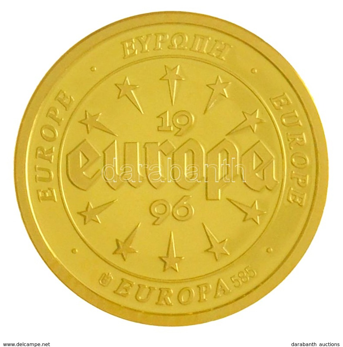 1996. 'Európa - Franciaország' Au Emlékérem (3,11g/0.585/20mm) T:PP 
1996. 'Europe - France' Au Commemorative Medallion  - Non Classificati