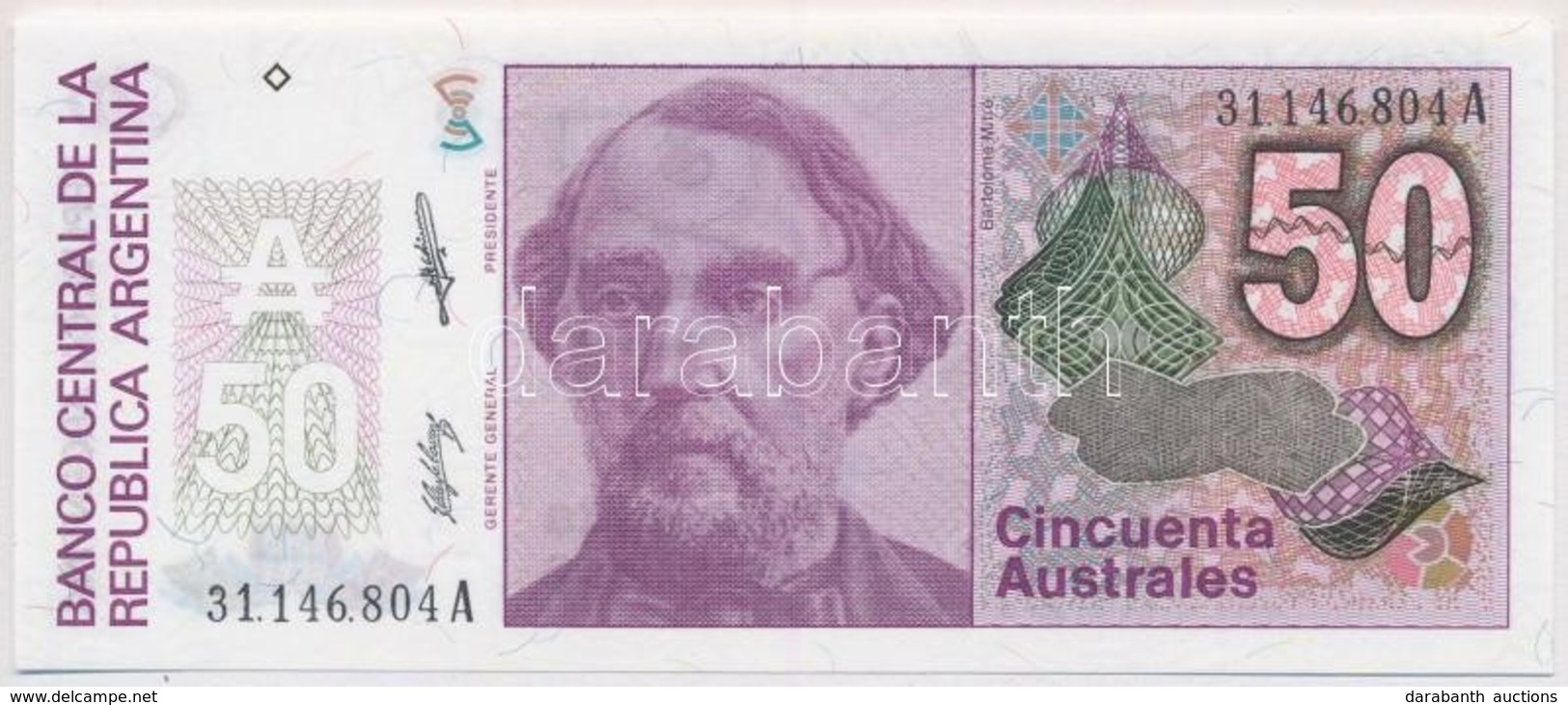 Argentína 1986-1989. 50A T:I
Argentina 1986-1989. 50 Australes C:UNC
Krause 326 - Unclassified