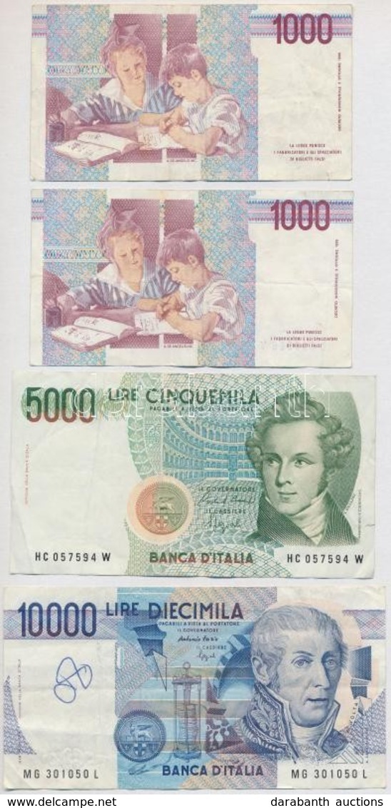 Olaszország 1984. 10.000L + 1985. 5000L + 1990. 1000L (2x) T:III
Italy 1984. 10.000 Lire + 1985. 5000 Lire + 1990. 1000  - Unclassified