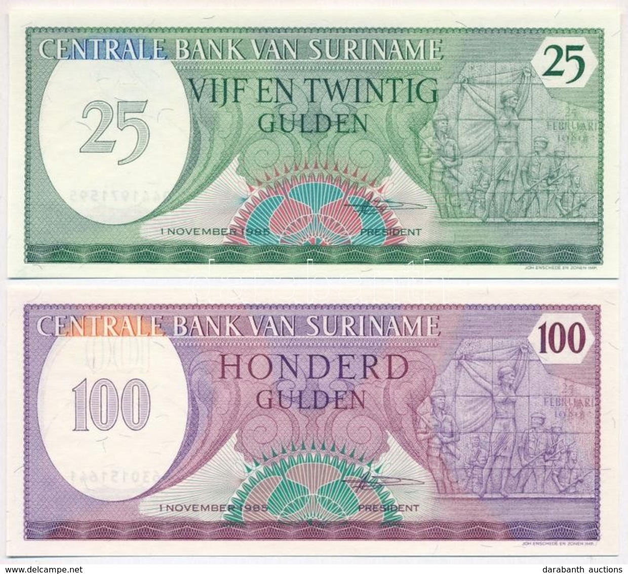 Suriname 1980. 25G + 100G T:I
Suriname 1980. 25 Gulden + 100 Gulden C:UNC - Non Classificati